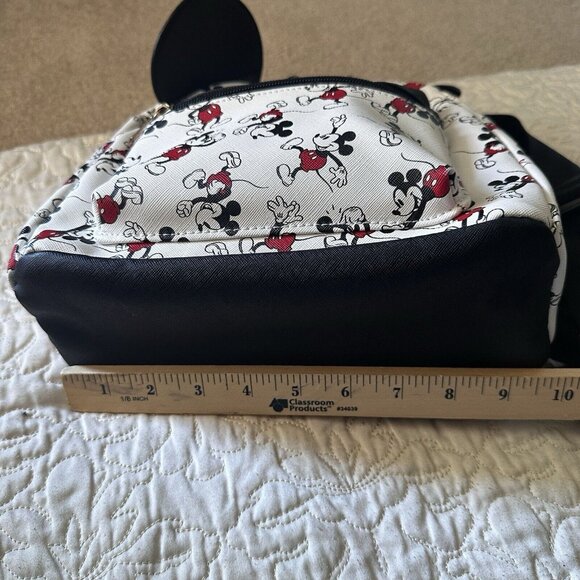 Disney's Mickey Mouse All Over Print Mini 10" Backpack 3D‎ Ears Black Red - Picture 10 of 10